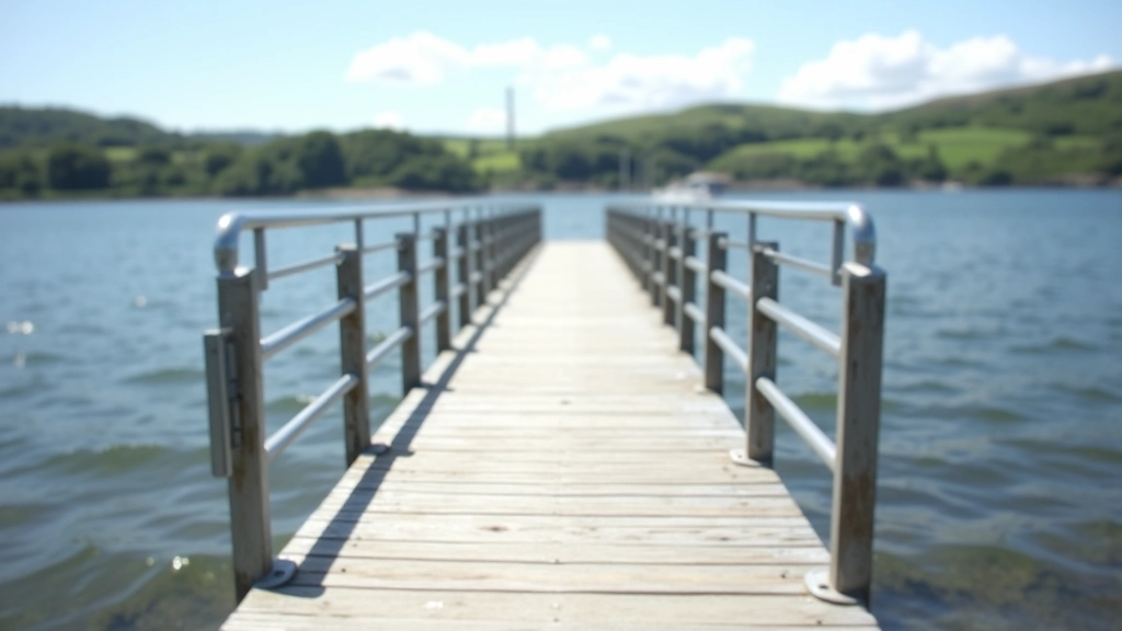 Well-maintained pier with sturdy handrails and accessible ramp, clear signage for senior visitors